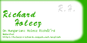 richard holecz business card